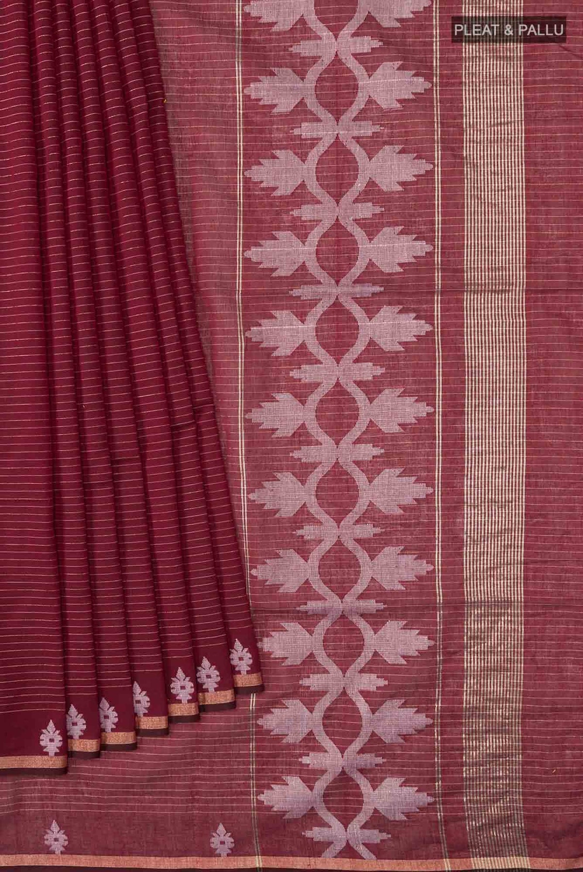Haimanti-Maroon Bengal Cotton Saree