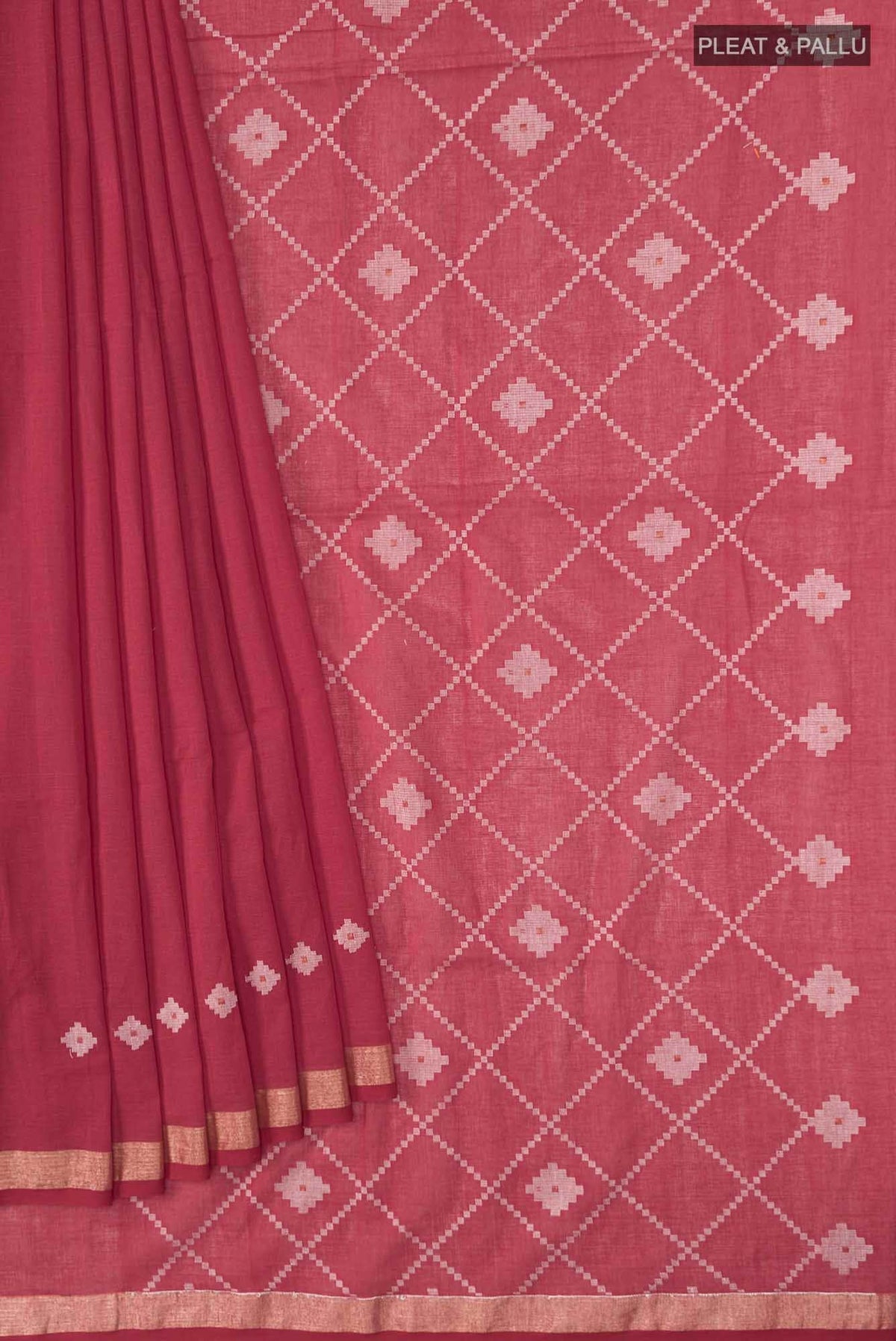 Suchitra-Red Bengal Cotton Saree