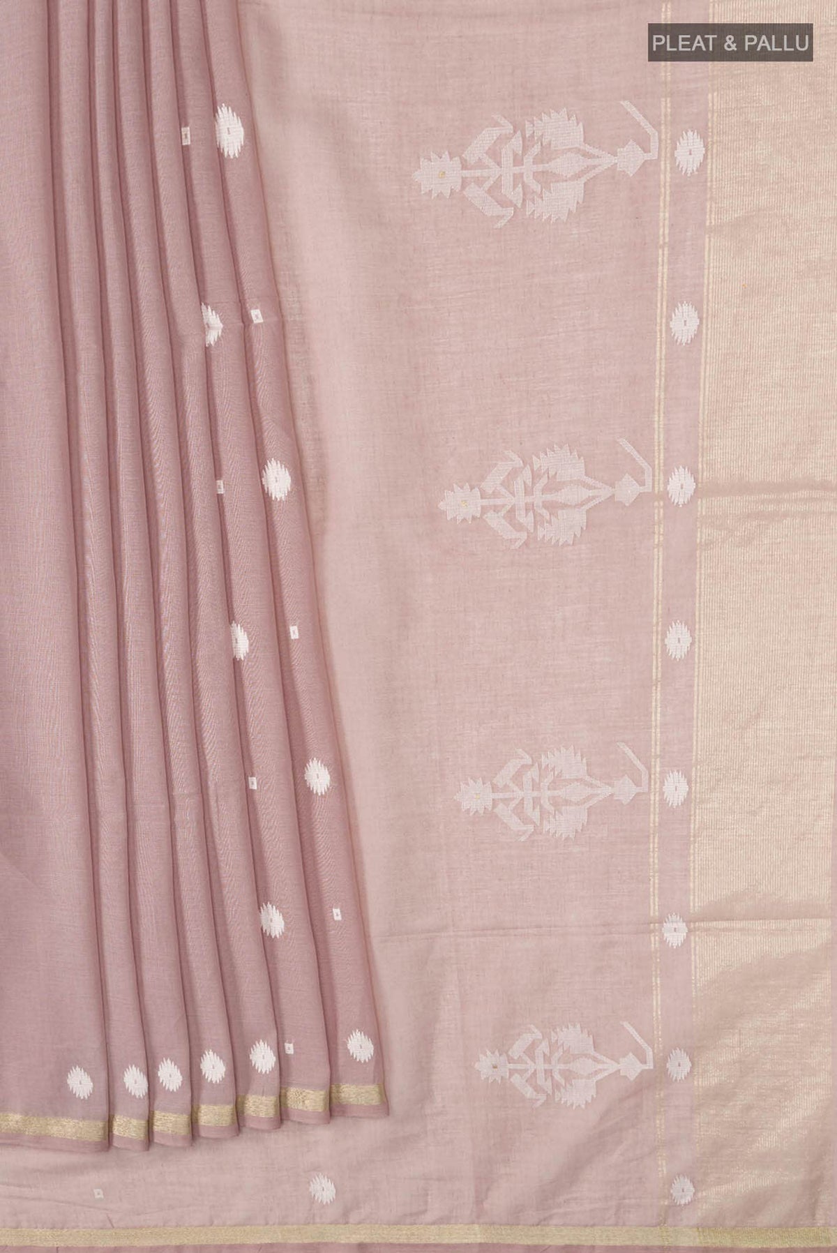 Damini-Dusky Pink Bengal Cotton Saree