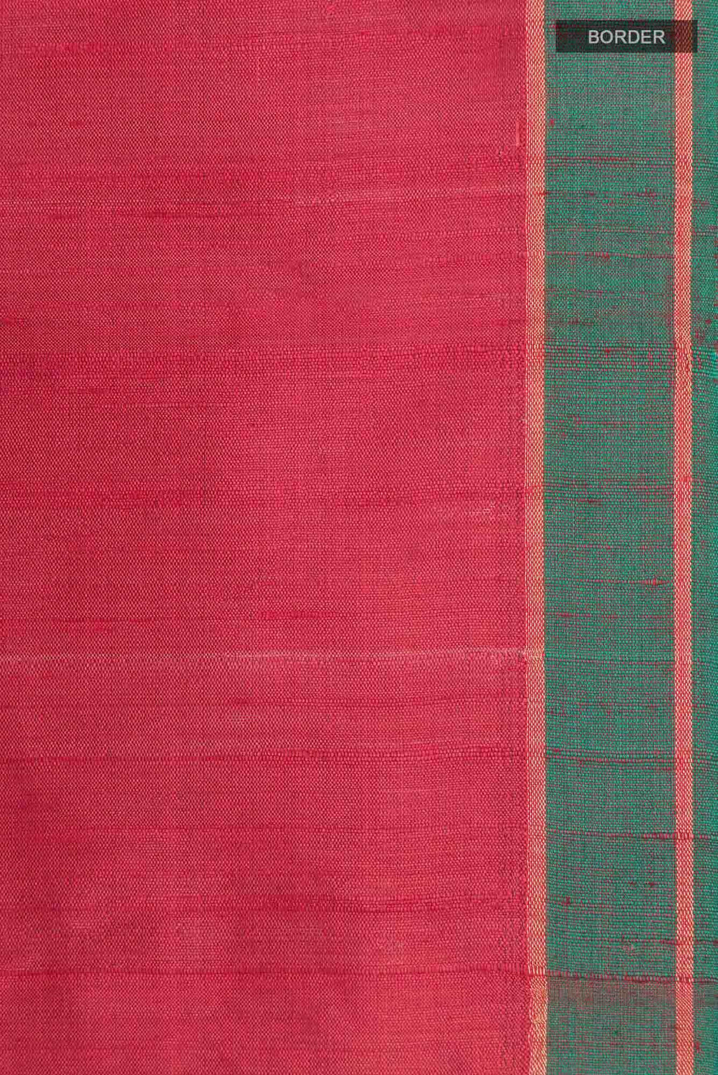 Emerald Ember-Red Bhagalpuri Tussar Silk Saree