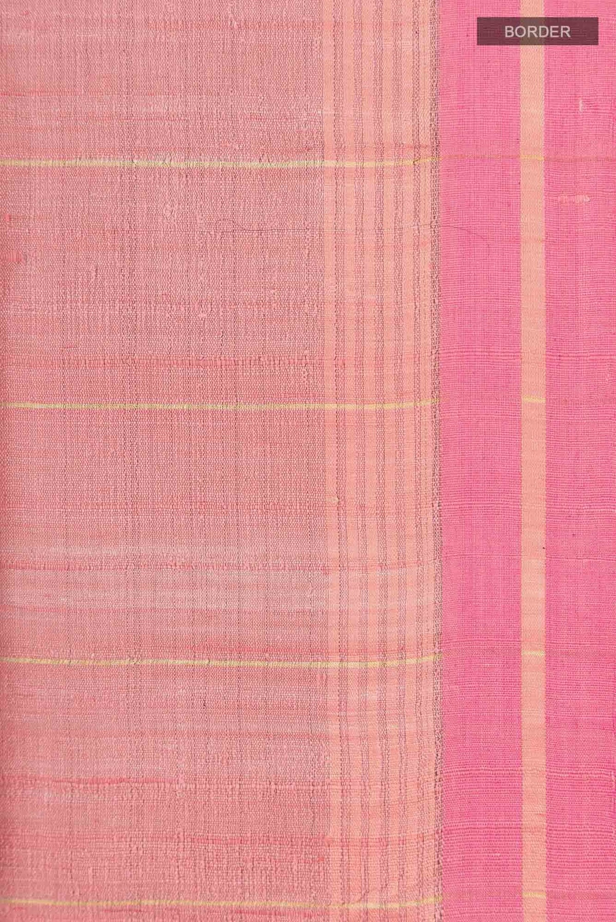 Rosette Whimsy-Peach Bhagalpuri Tussar Silk Saree