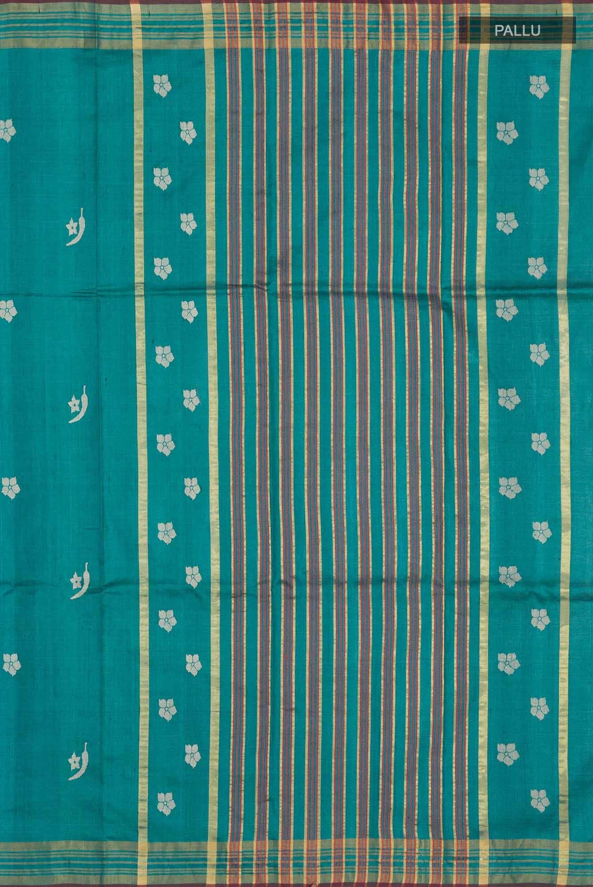 Chili Lily-Green Tussar Silk Saree