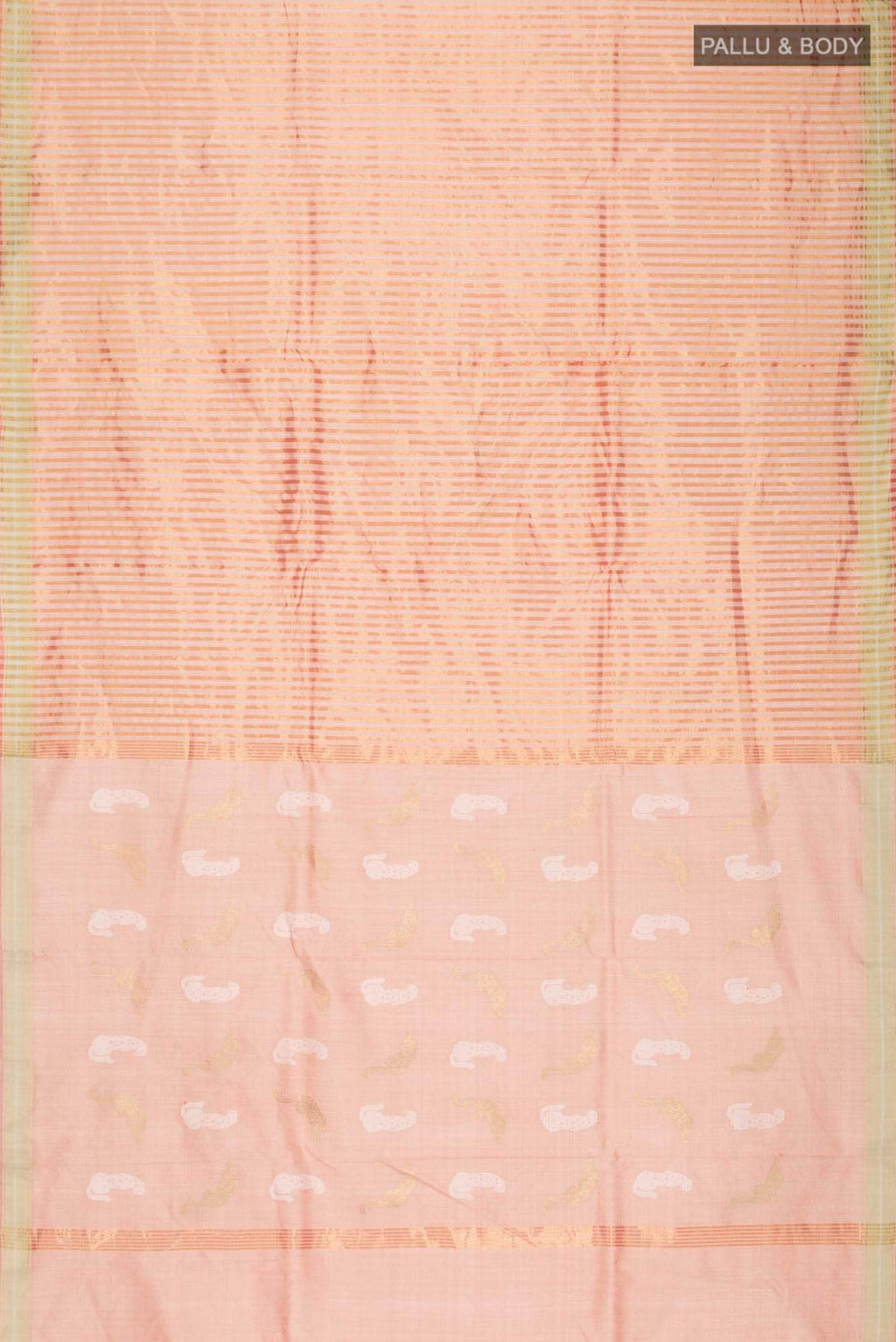 Prowl and Prance-Peach Tussar Silk Saree