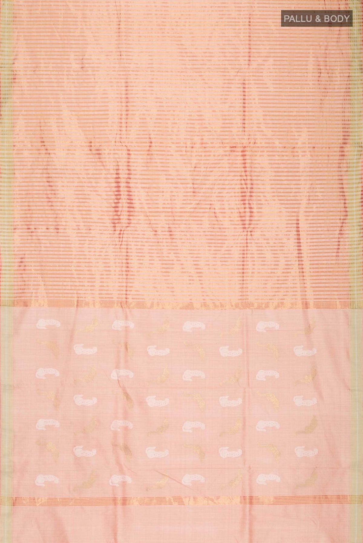 Prowl and Prance-Peach Tussar Silk Saree