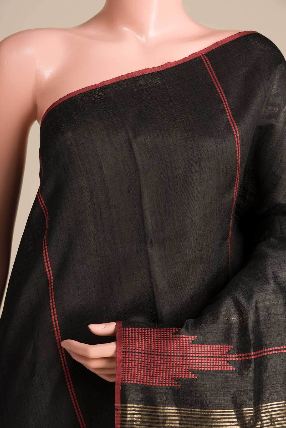 Dusky Diva-Black Tussar Silk Saree
