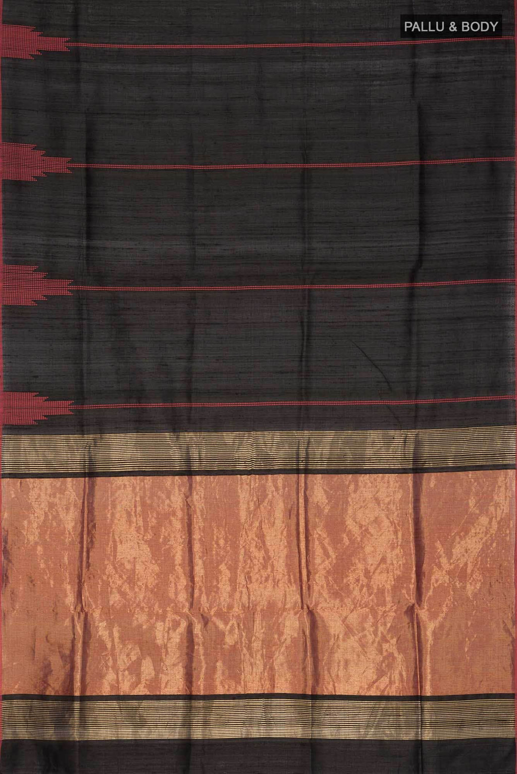 Dusky Diva-Black Tussar Silk Saree