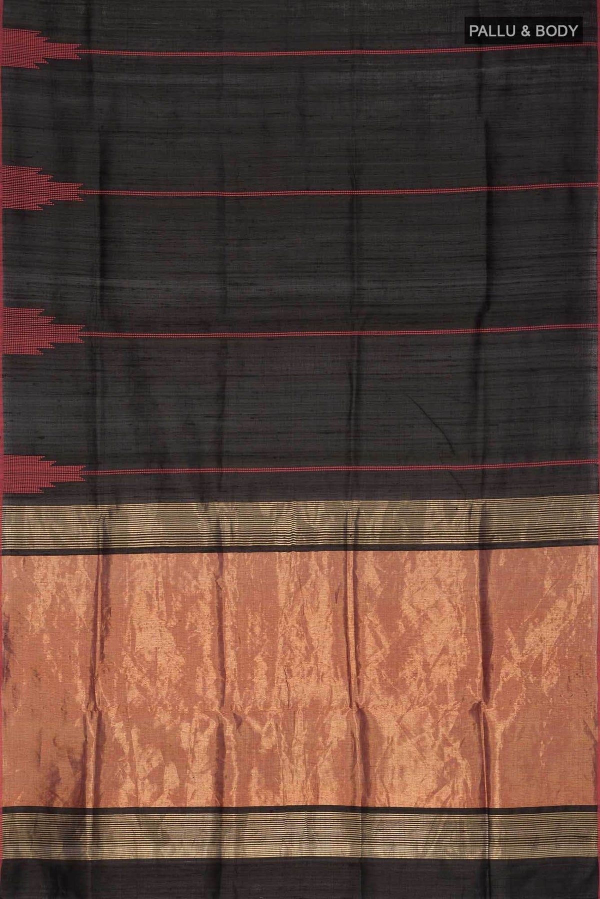 Dusky Diva-Black Tussar Silk Saree