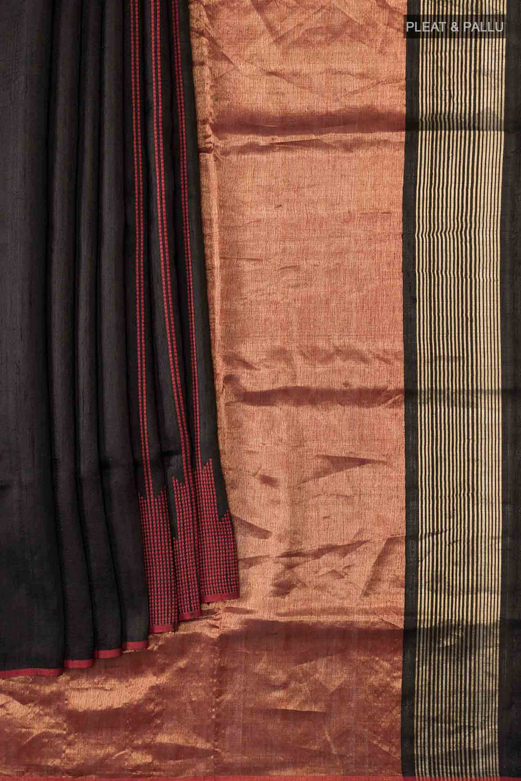 Dusky Diva-Black Tussar Silk Saree