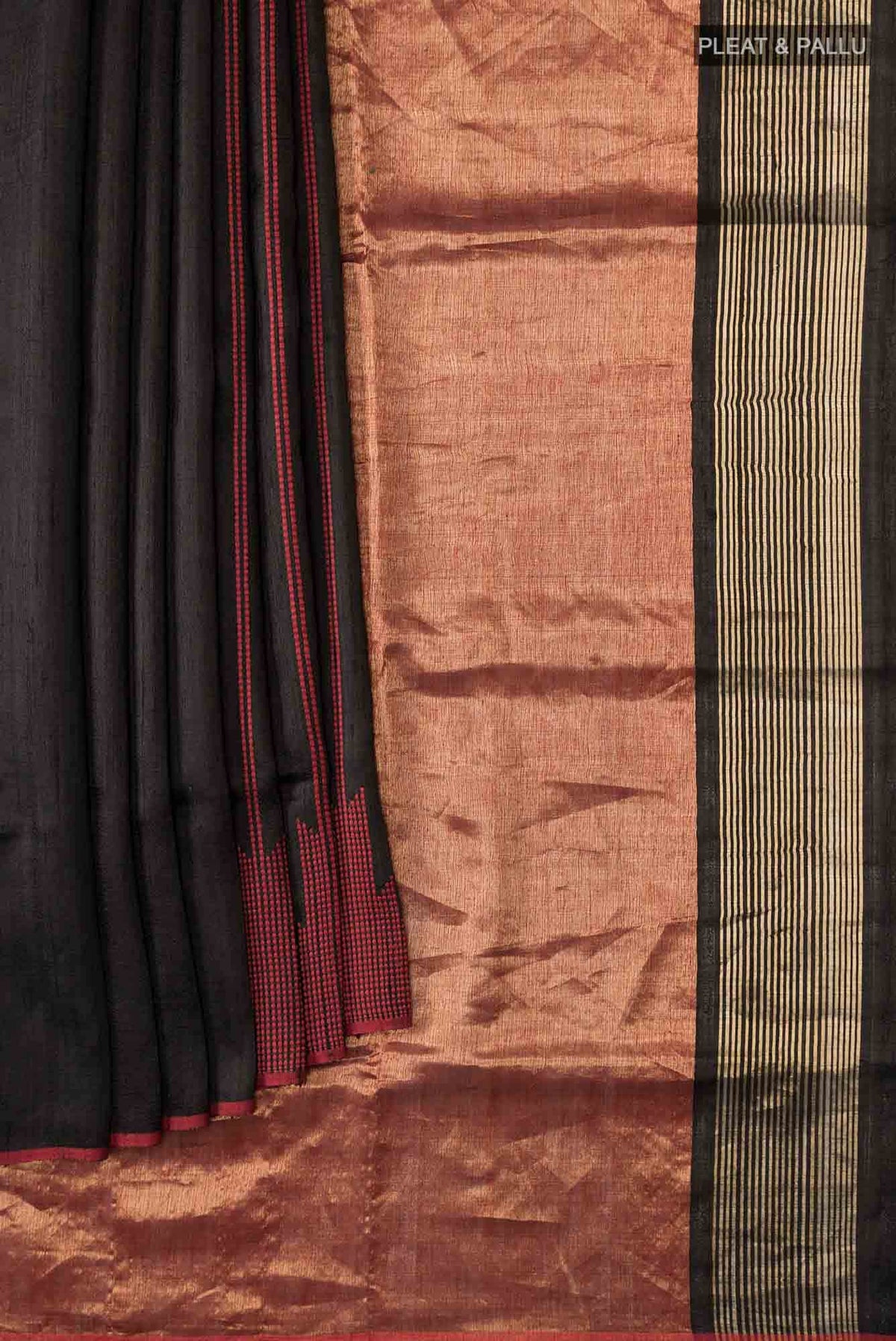 Dusky Diva-Black Tussar Silk Saree