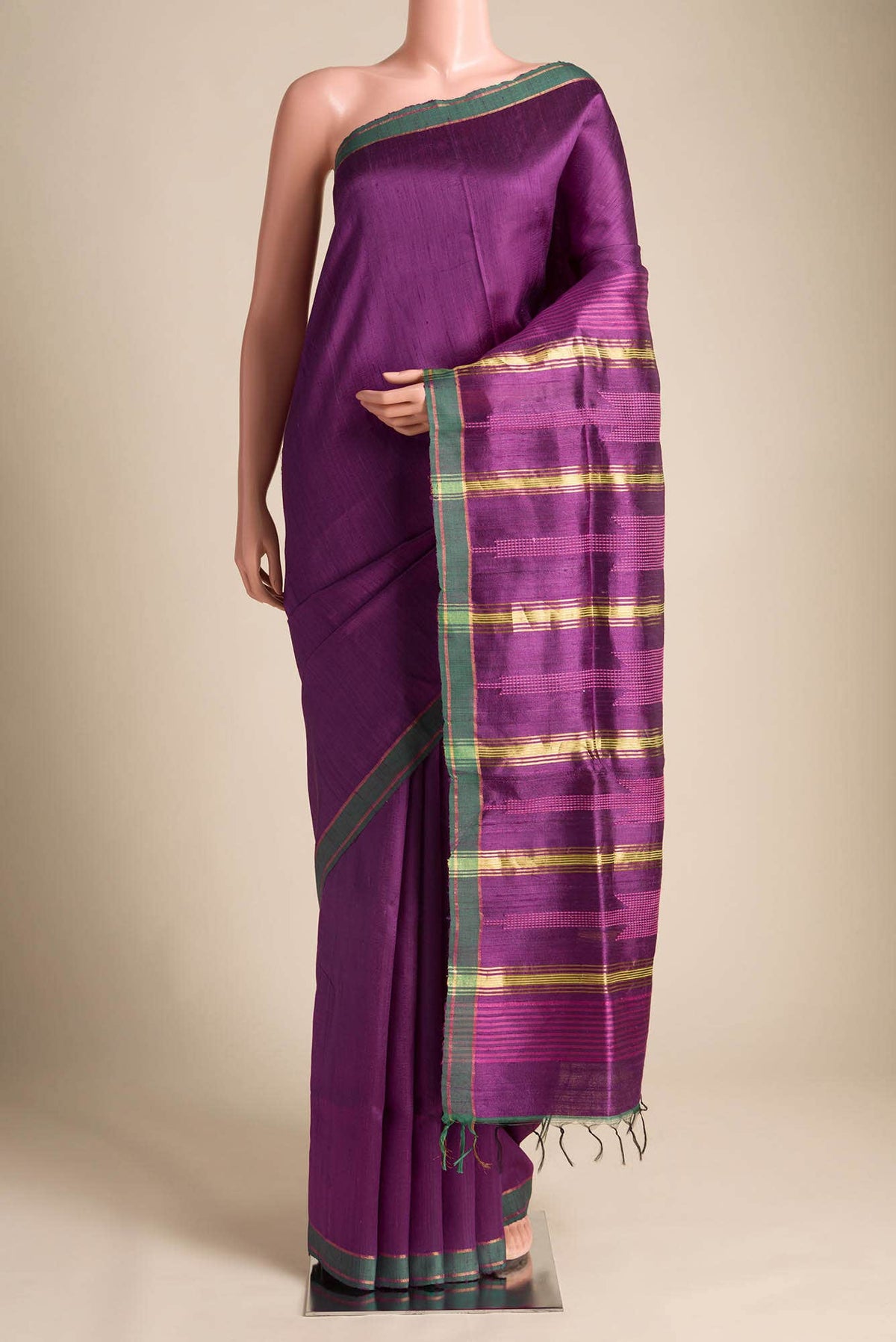 Mystic Berry-Purple Tussar Silk Saree