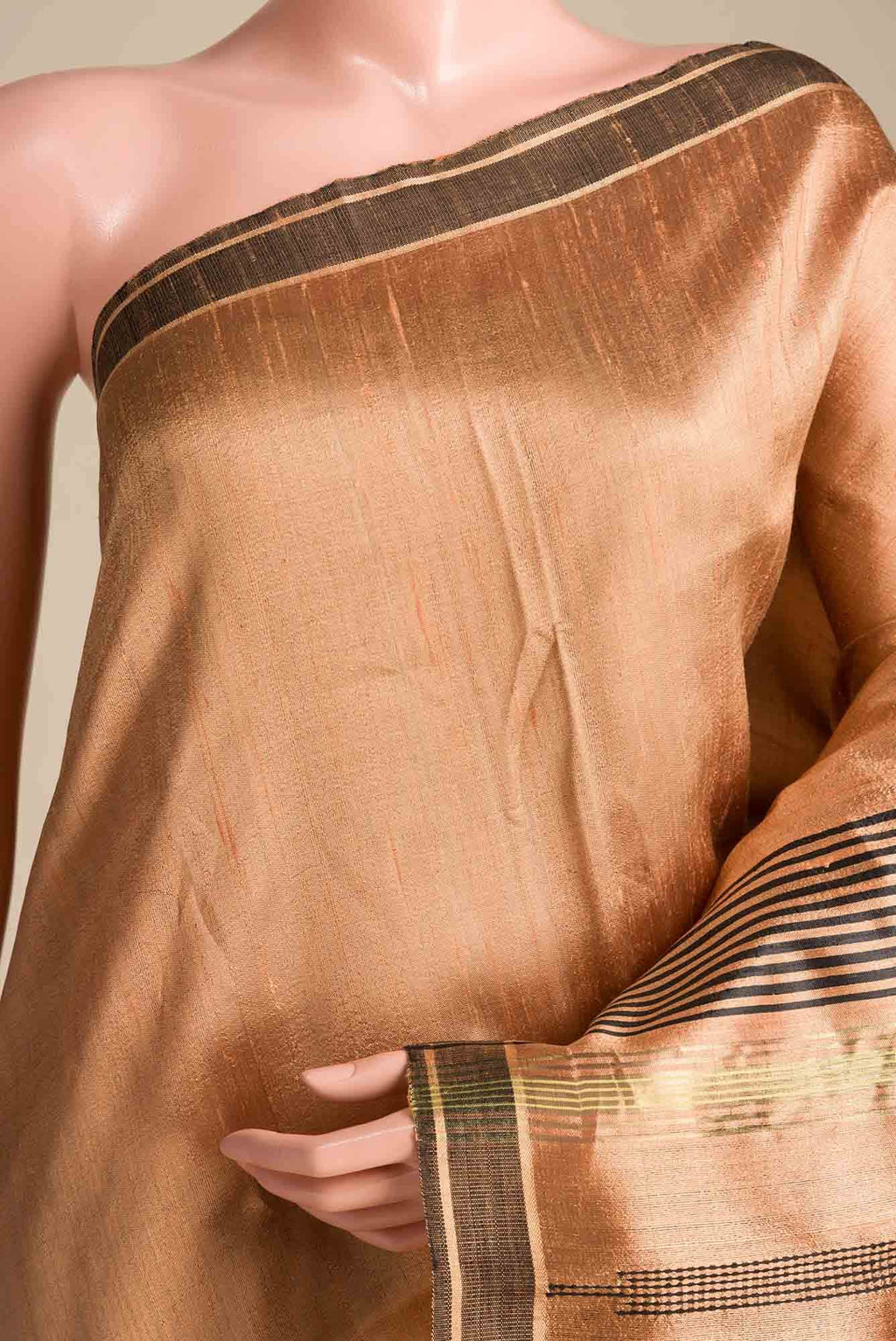 Espresso Shadow-Copper Tussar Silk Saree