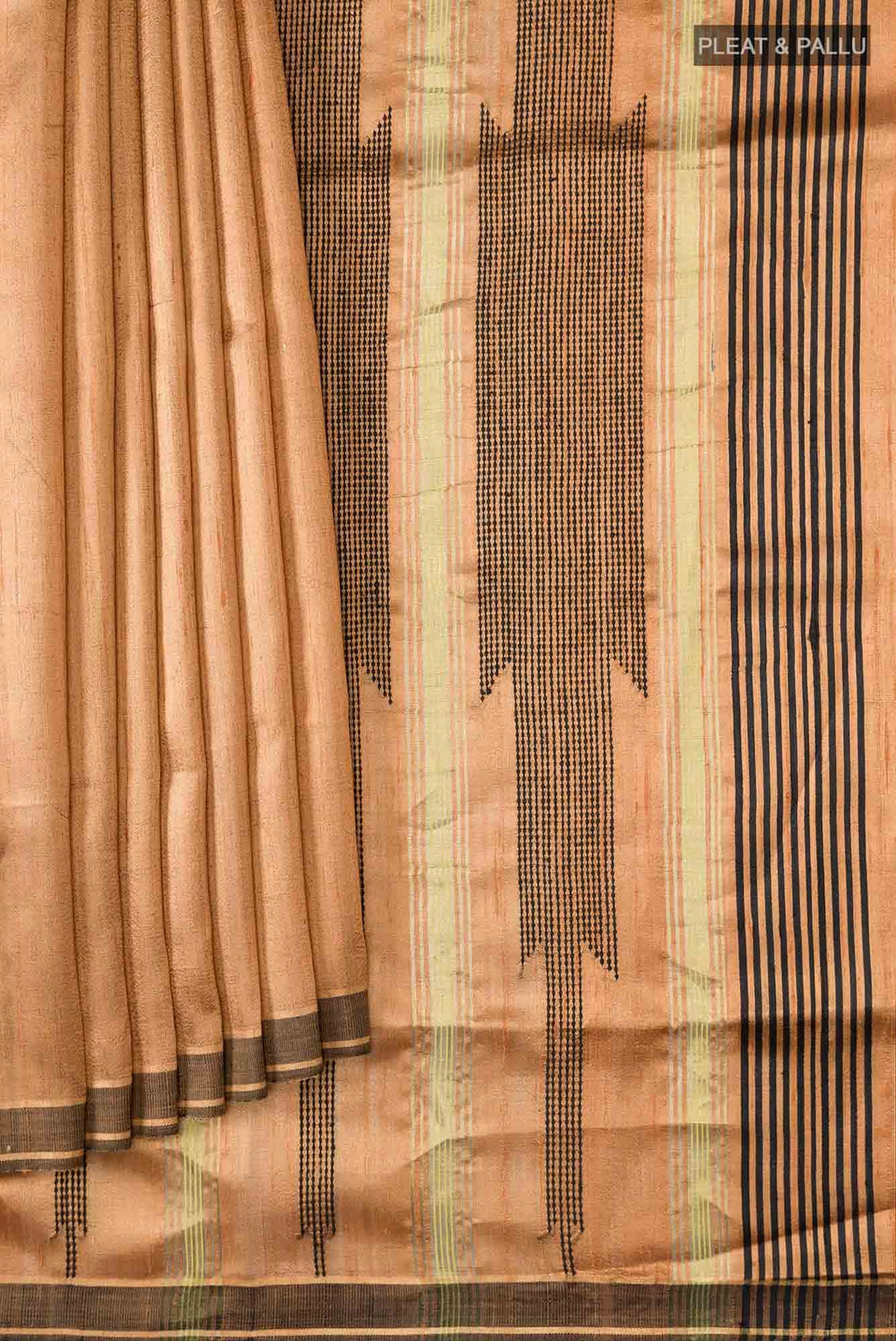 Espresso Shadow-Copper Tussar Silk Saree
