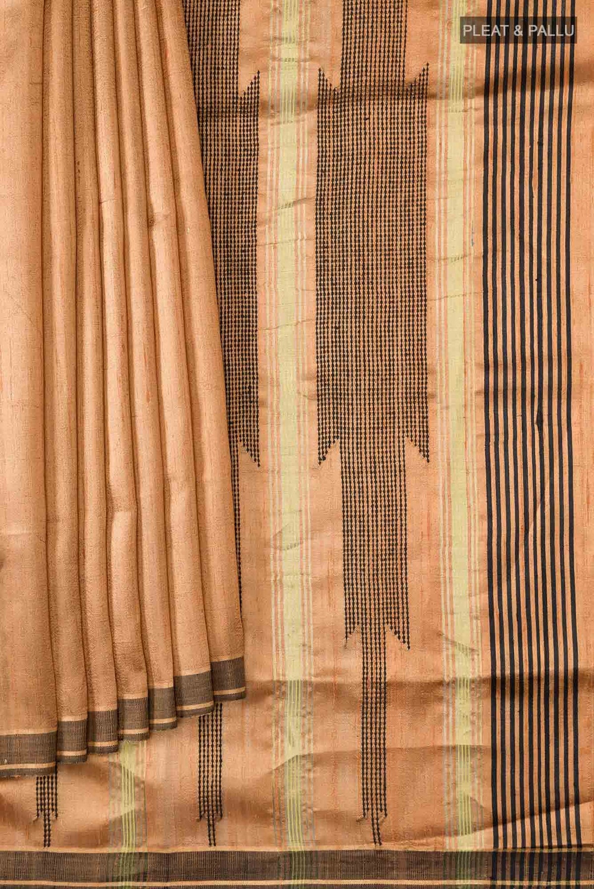 Espresso Shadow-Copper Tussar Silk Saree