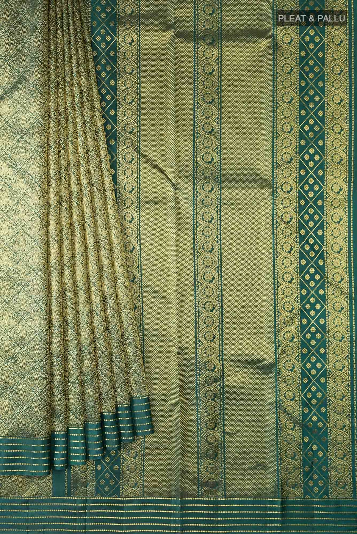Maangai-Bottle Green Kanchipuram Silk Saree