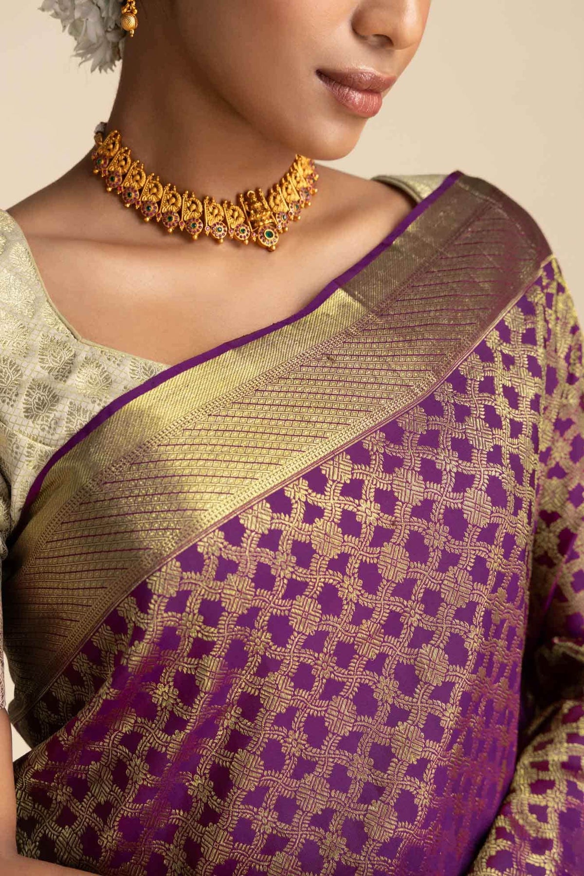 Rudrani-Purple Kanchipuram Silk Saree