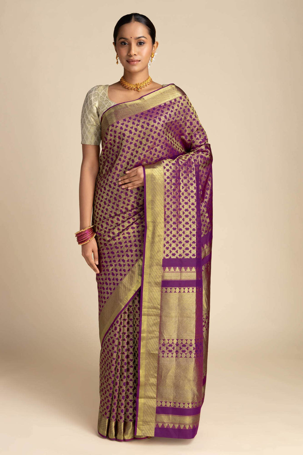 Rudrani-Purple Kanchipuram Silk Saree