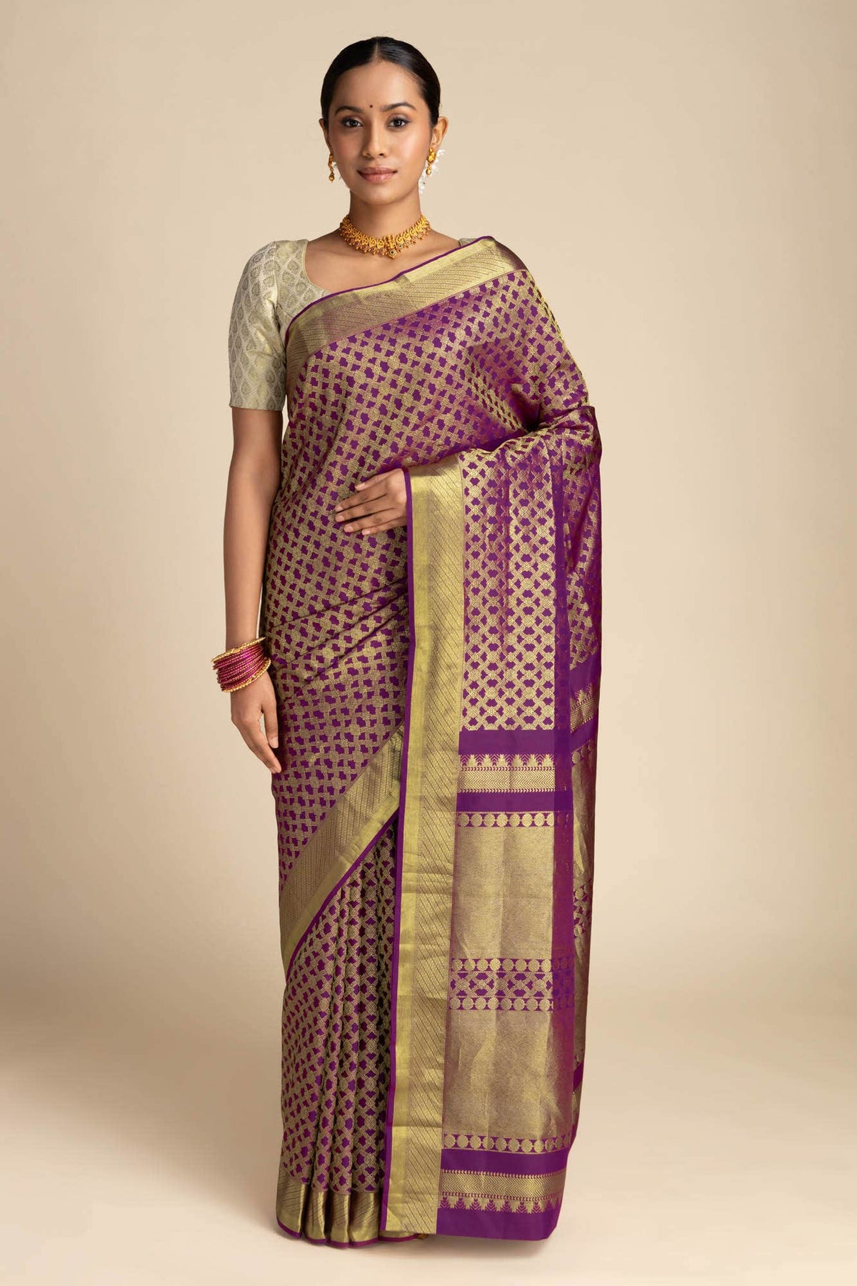 Rudrani-Purple Kanchipuram Silk Saree