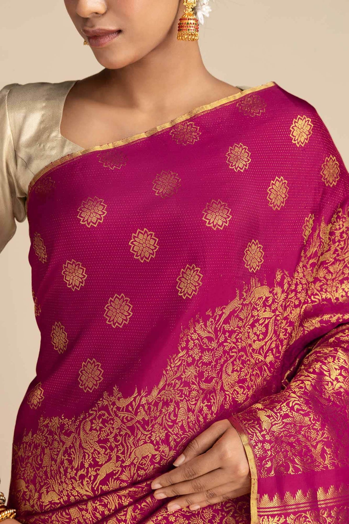 Vanashree-Ruby Red Kanchipuram Silk Saree