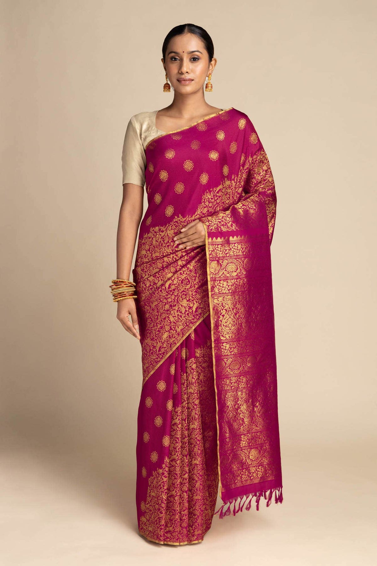 Vanashree-Ruby Red Kanchipuram Silk Saree