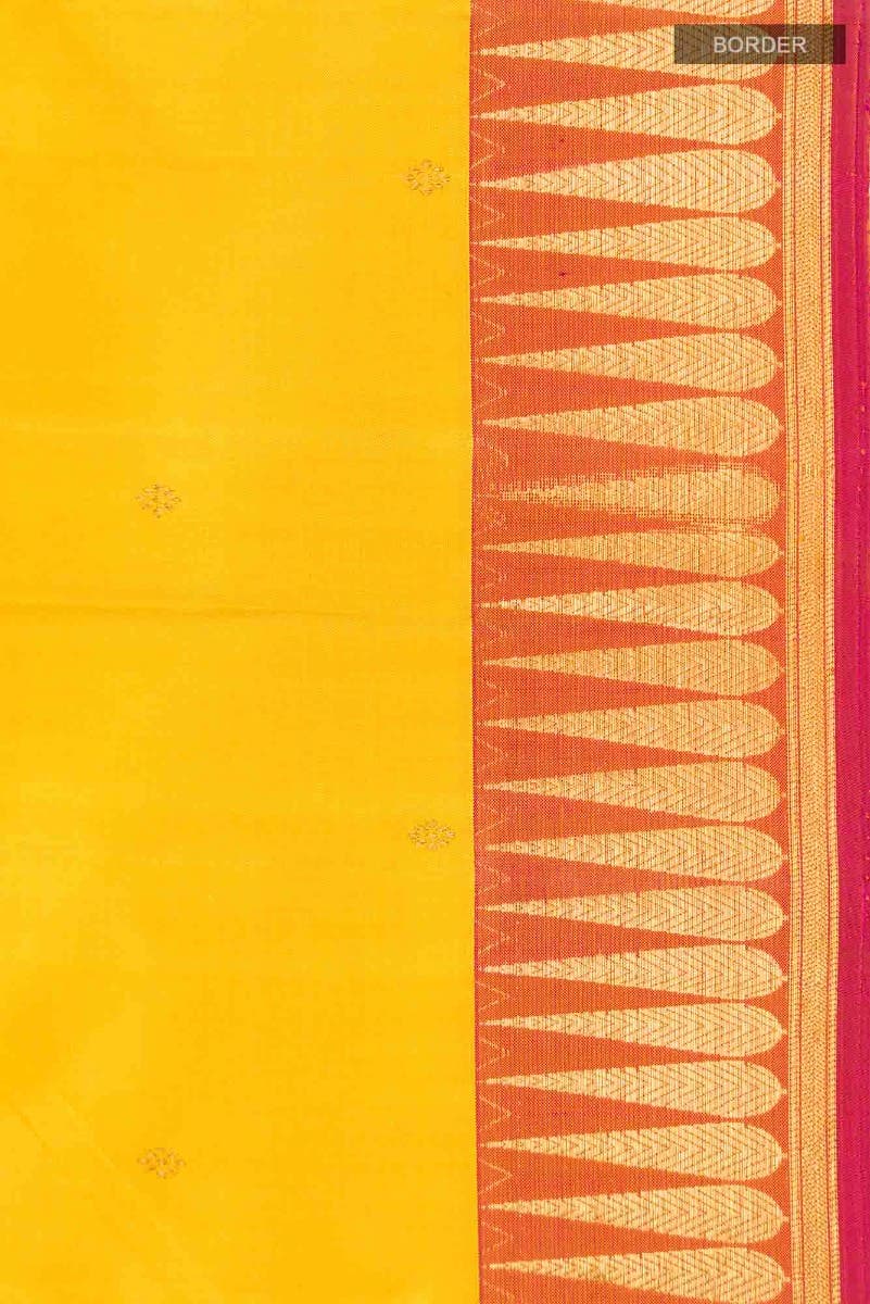 Amara-Mustard Yellow Kanchipuram Silk Saree