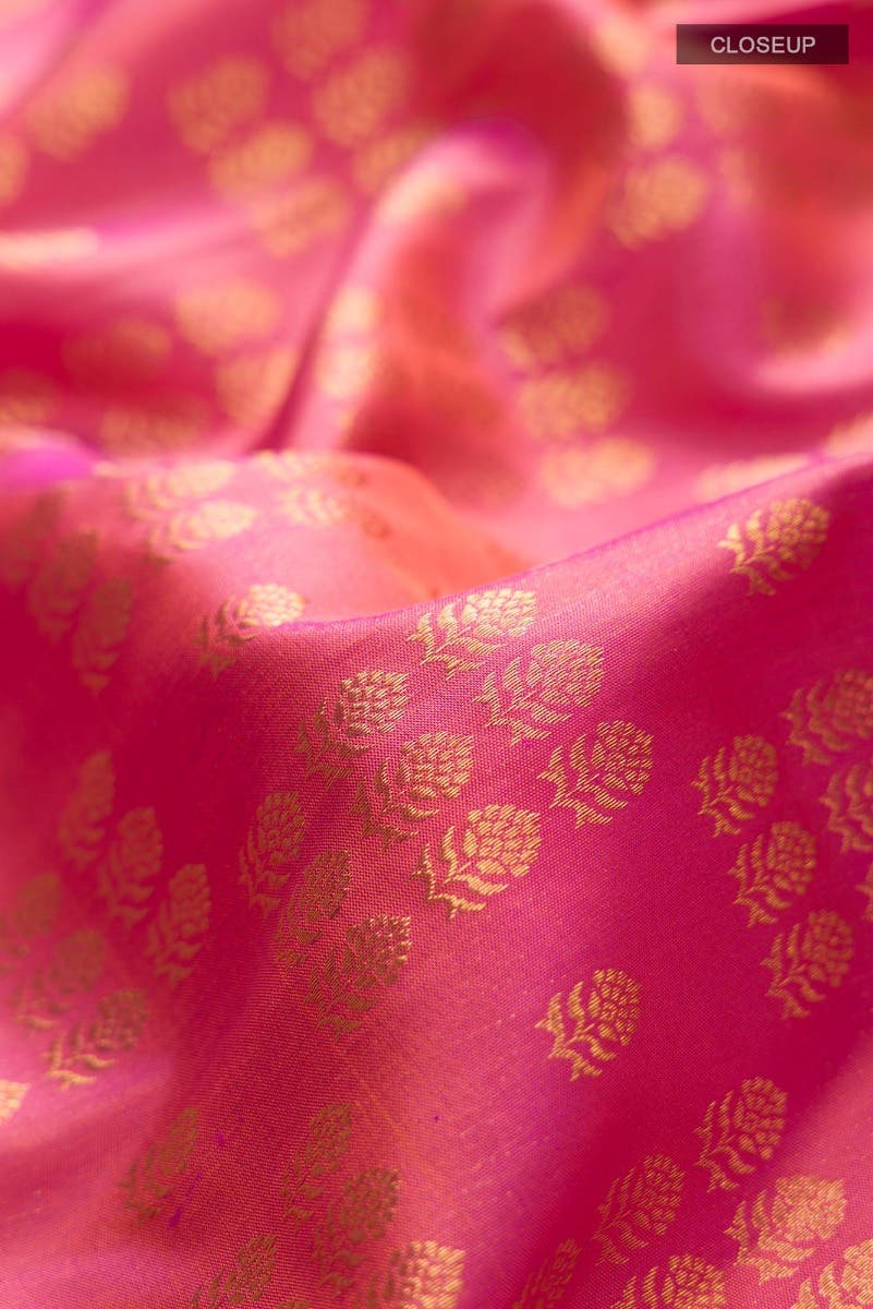 Kanaka-Pink with Orange Dual Tone Kanchipuram Silk Saree