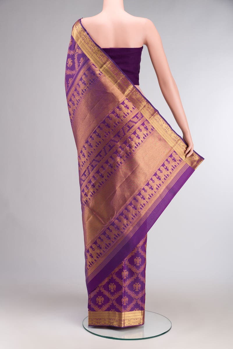 Veeravali-Purple Kanchipuram Silk Saree
