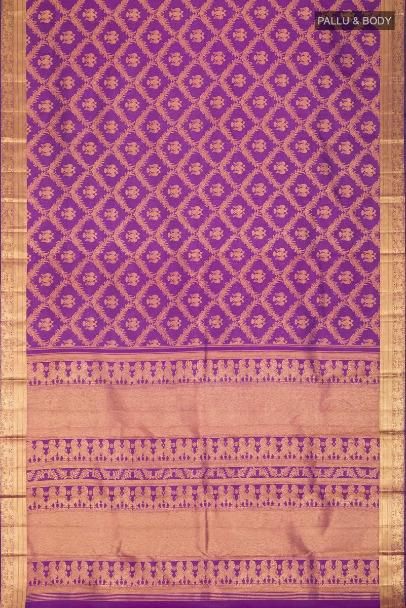 Veeravali-Purple Kanchipuram Silk Saree