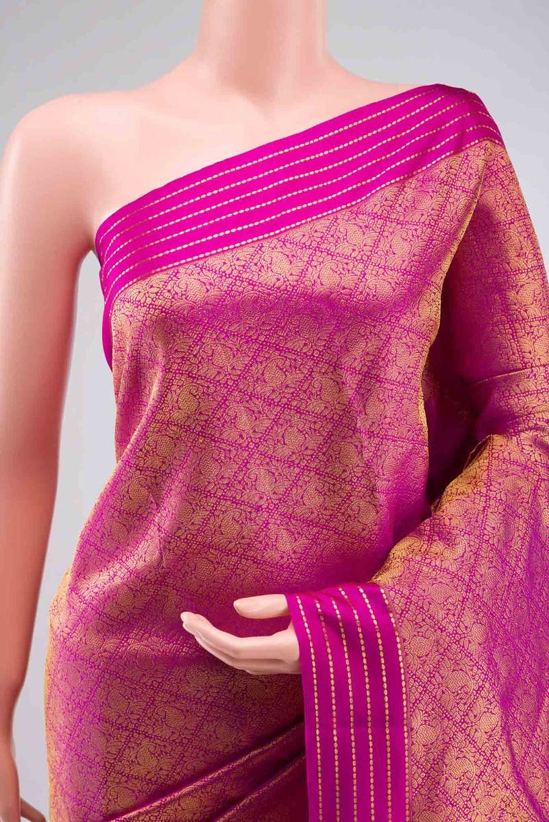 Maangai-Rani Pink Kanchipuram Silk Saree
