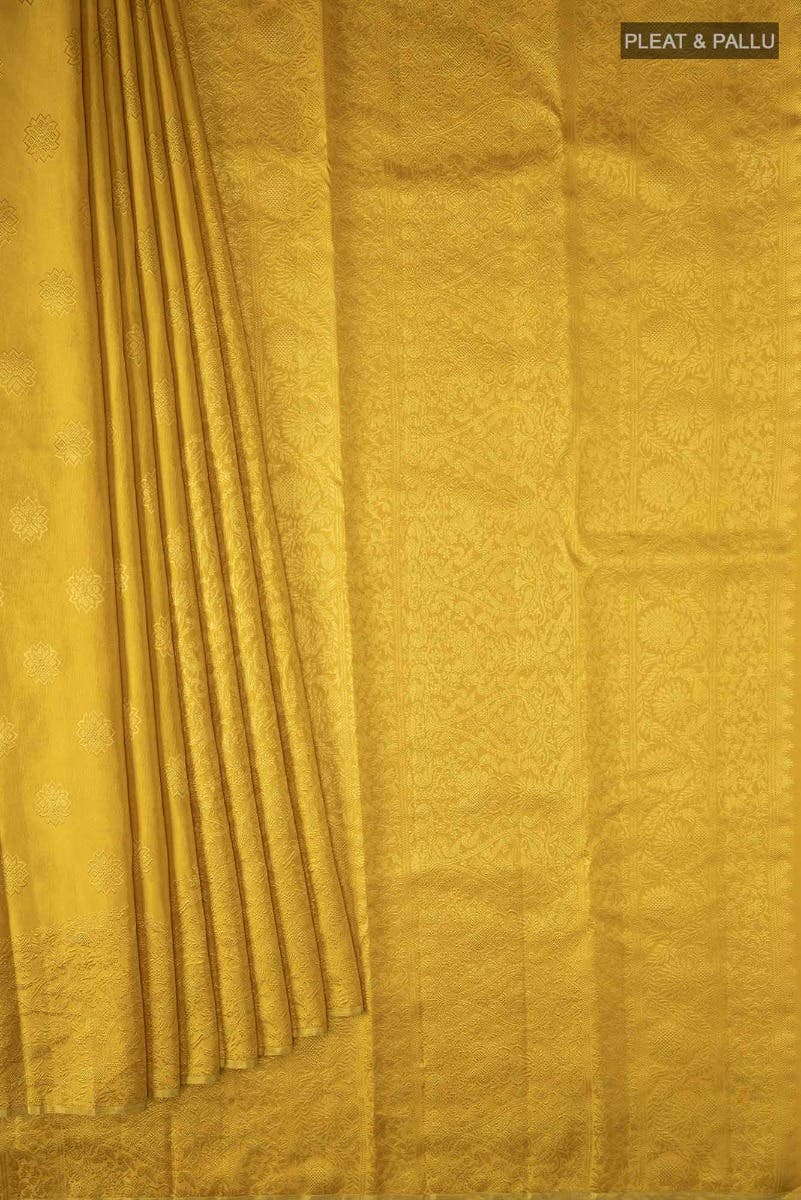 Vanashree-Mustard Yellow Kanchipuram Silk Saree