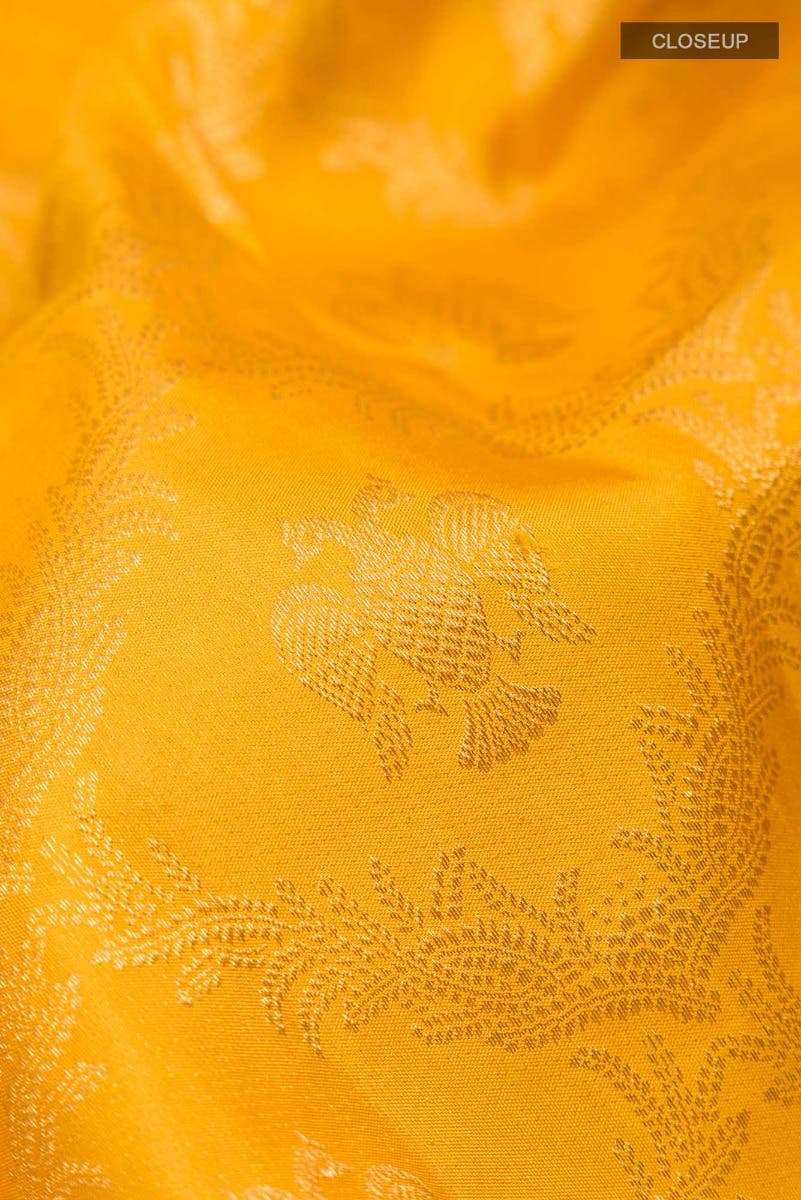 Veeravali-Yellow Kanchipuram Silk Saree