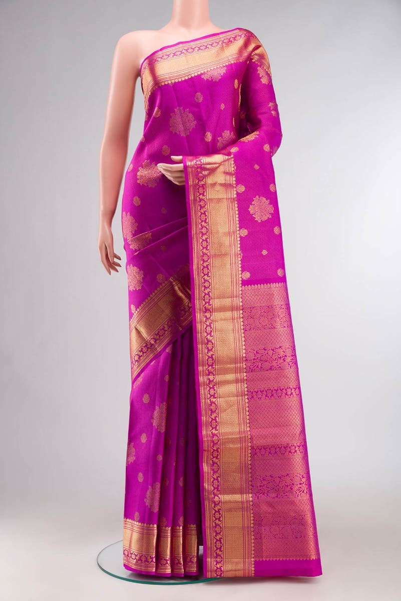 Kavini-Dark Pink Kanchipuram Silk Saree