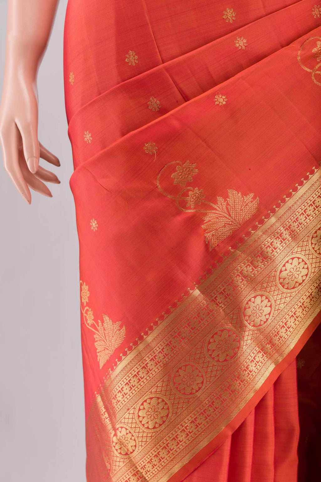 Tarangini-Orange Kanchipuram Silk Saree