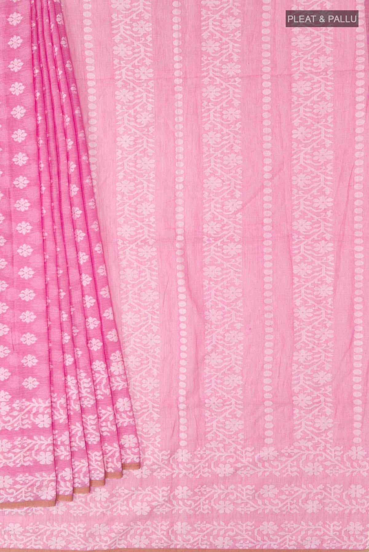 Mrinal-Pink Bengal Cotton saree