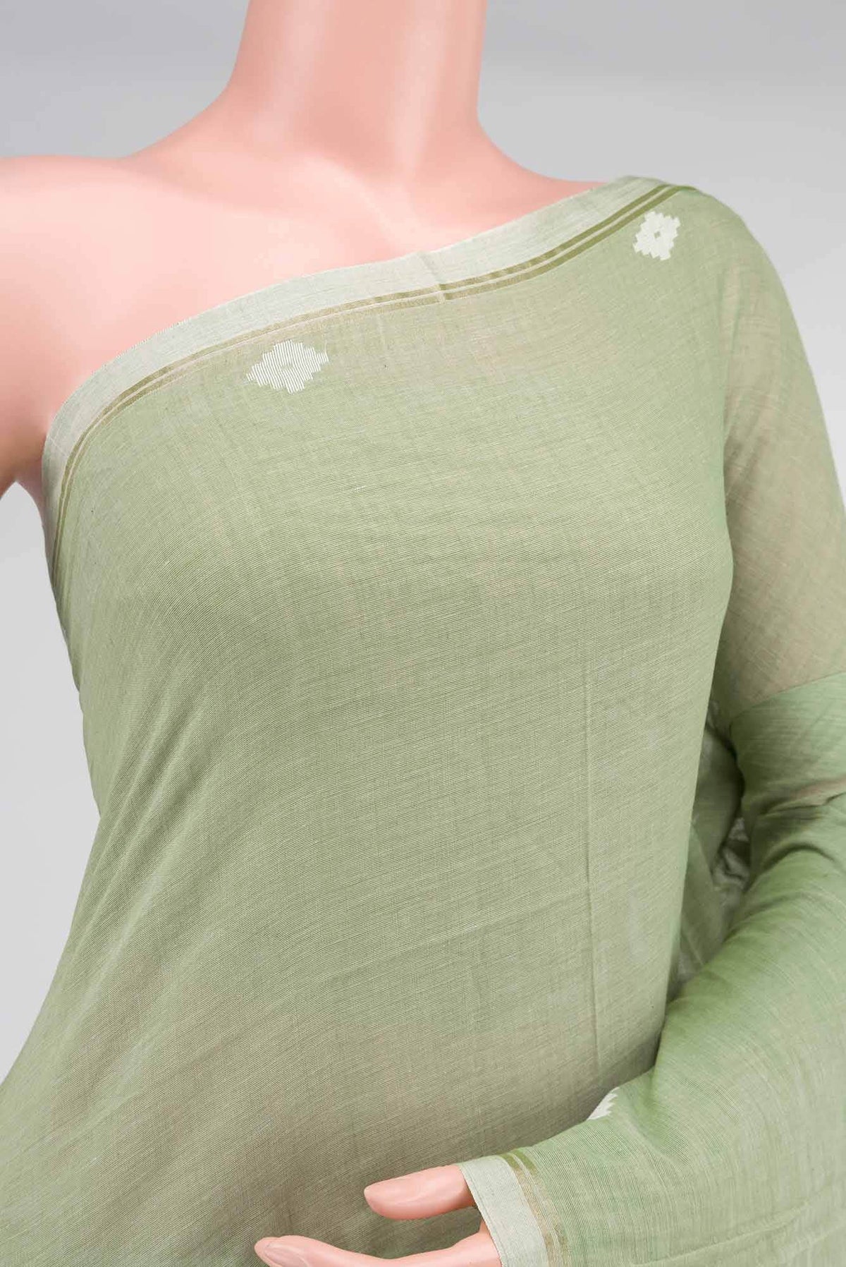 Anuradha-Pista Green Bengal Cotton saree