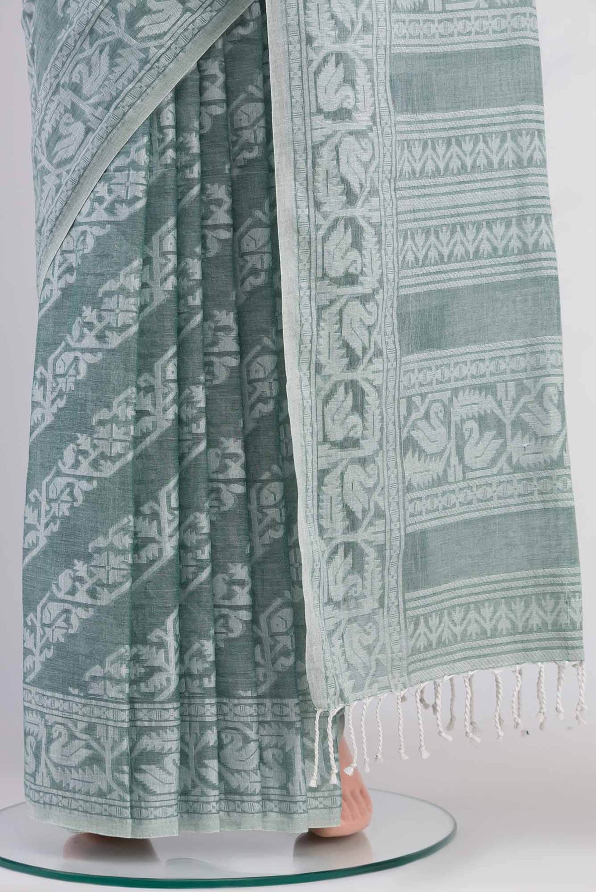 Hansika-Sage Green Bengal Cotton saree
