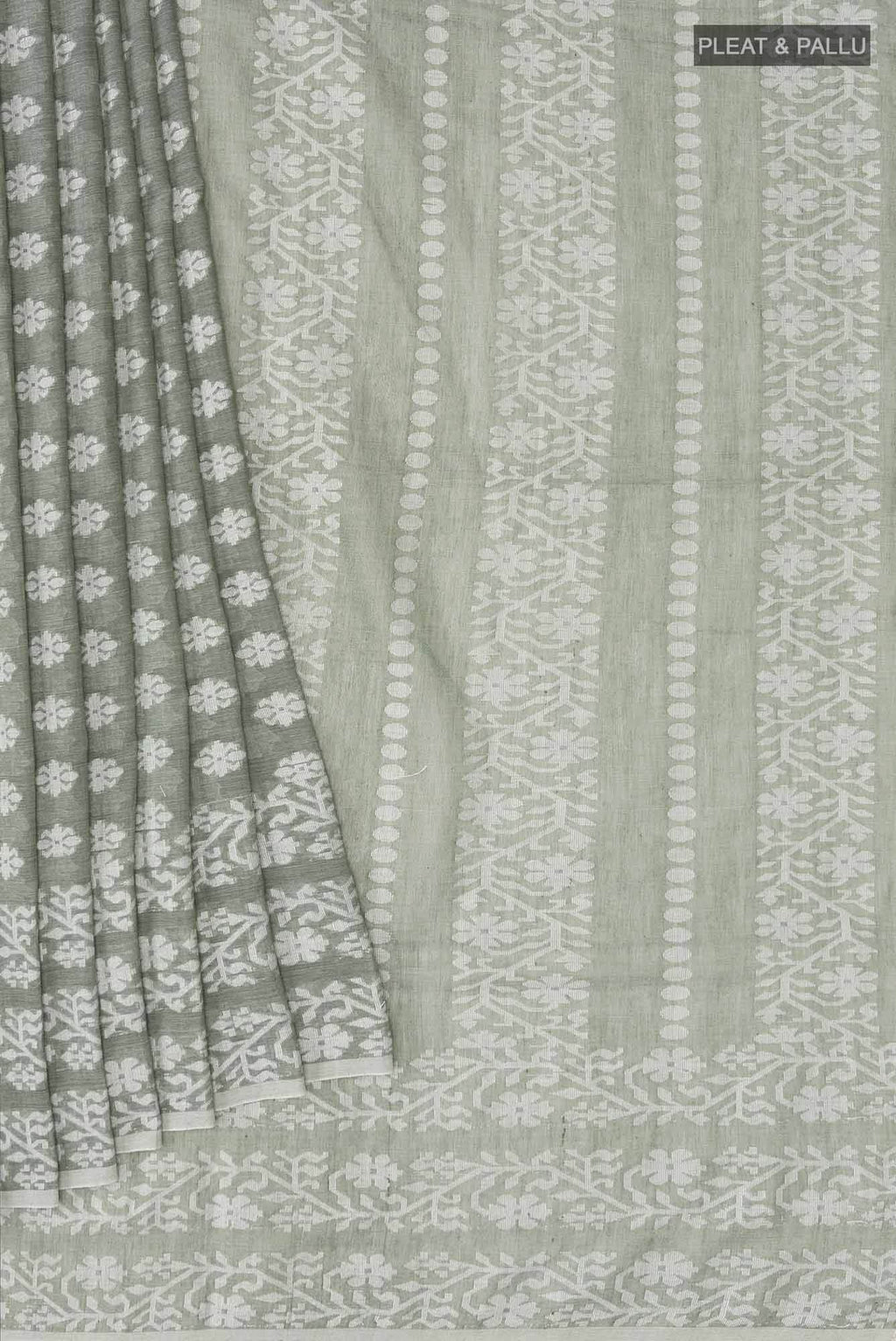 Mrinal-Sage Green Bengal Cotton saree