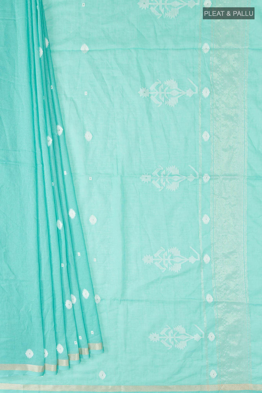 Damini-Light Sea Green Bengal Cotton saree