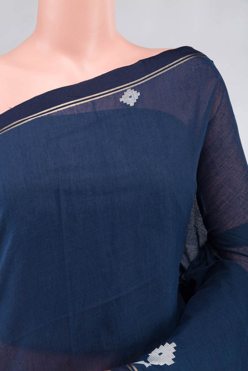 Anuradha-Navy Blue Bengal Cotton saree