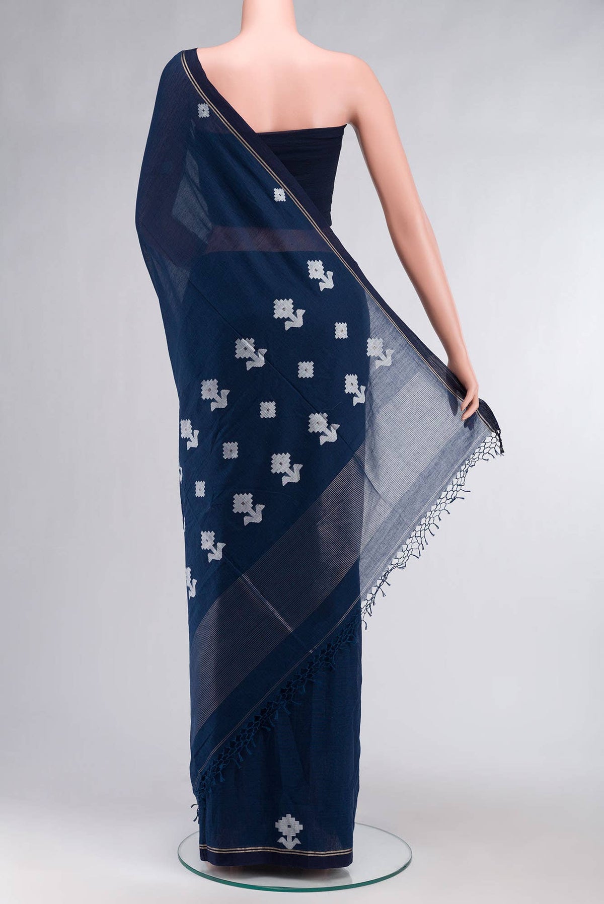 Anuradha-Navy Blue Bengal Cotton saree