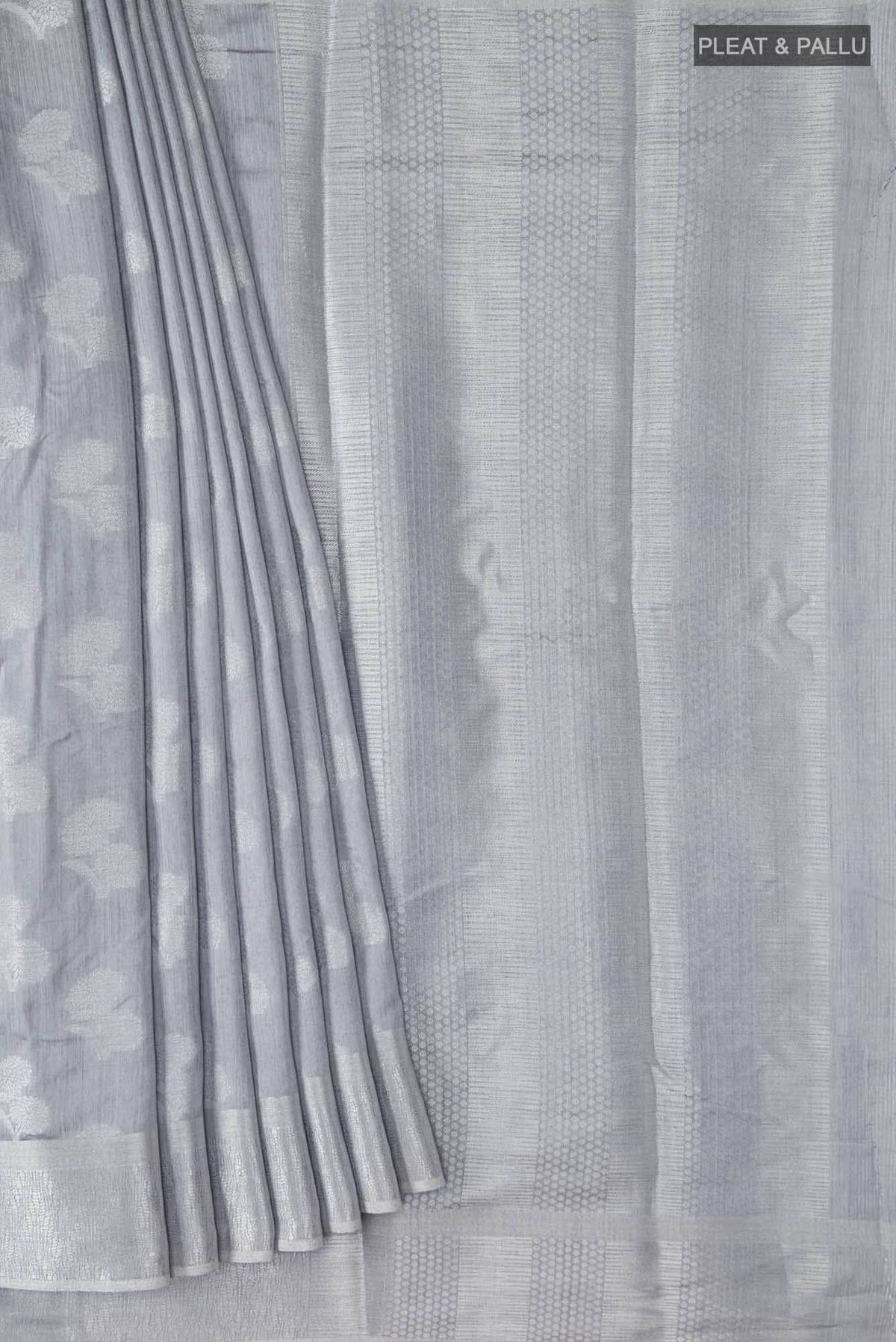 Grey Blended Art Silk Saree