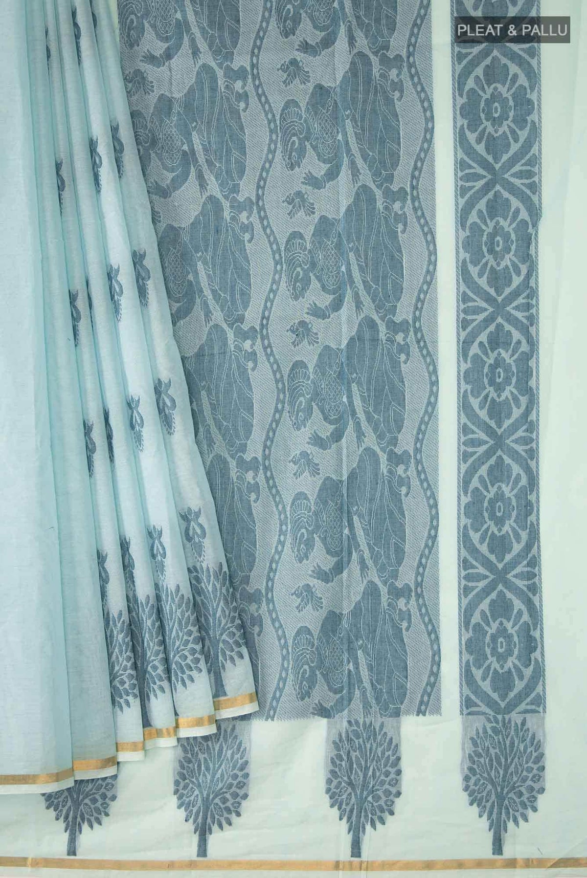 Blue Kanchi Cotton Saree
