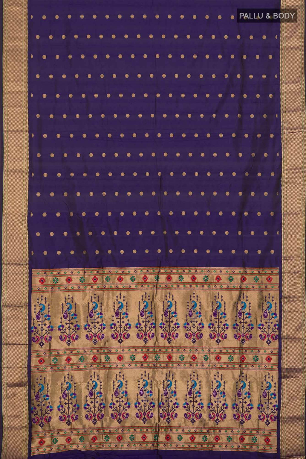 Navy Blue Blended Bangalore Silk Saree