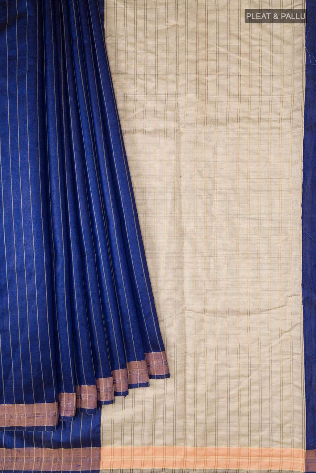 Avni-Royal Blue Bhagalpuri Tussar Silk Saree