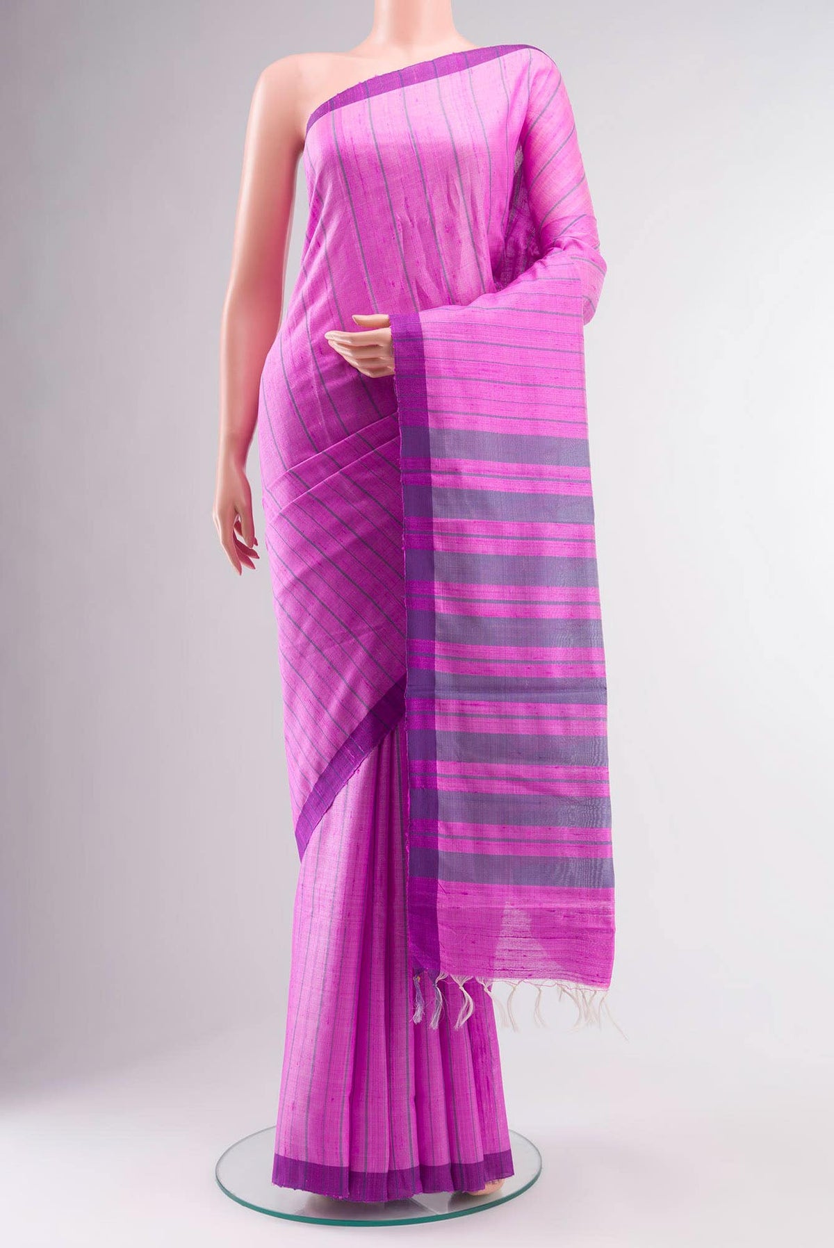 Amisha-Pink Bhagalpuri Tussar Silk Saree