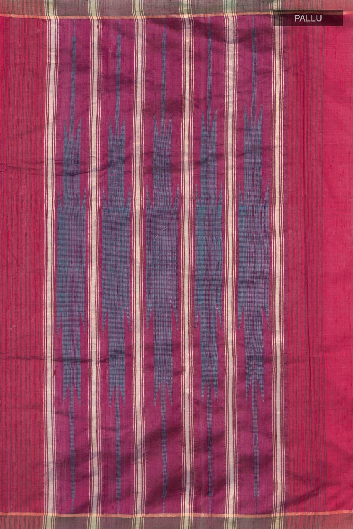 Emerald Ember-Red Bhagalpuri Tussar Silk Saree