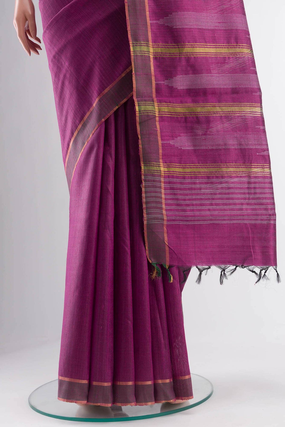 Mystic Berry-Magenta Bhagalpuri Tussar Silk Saree