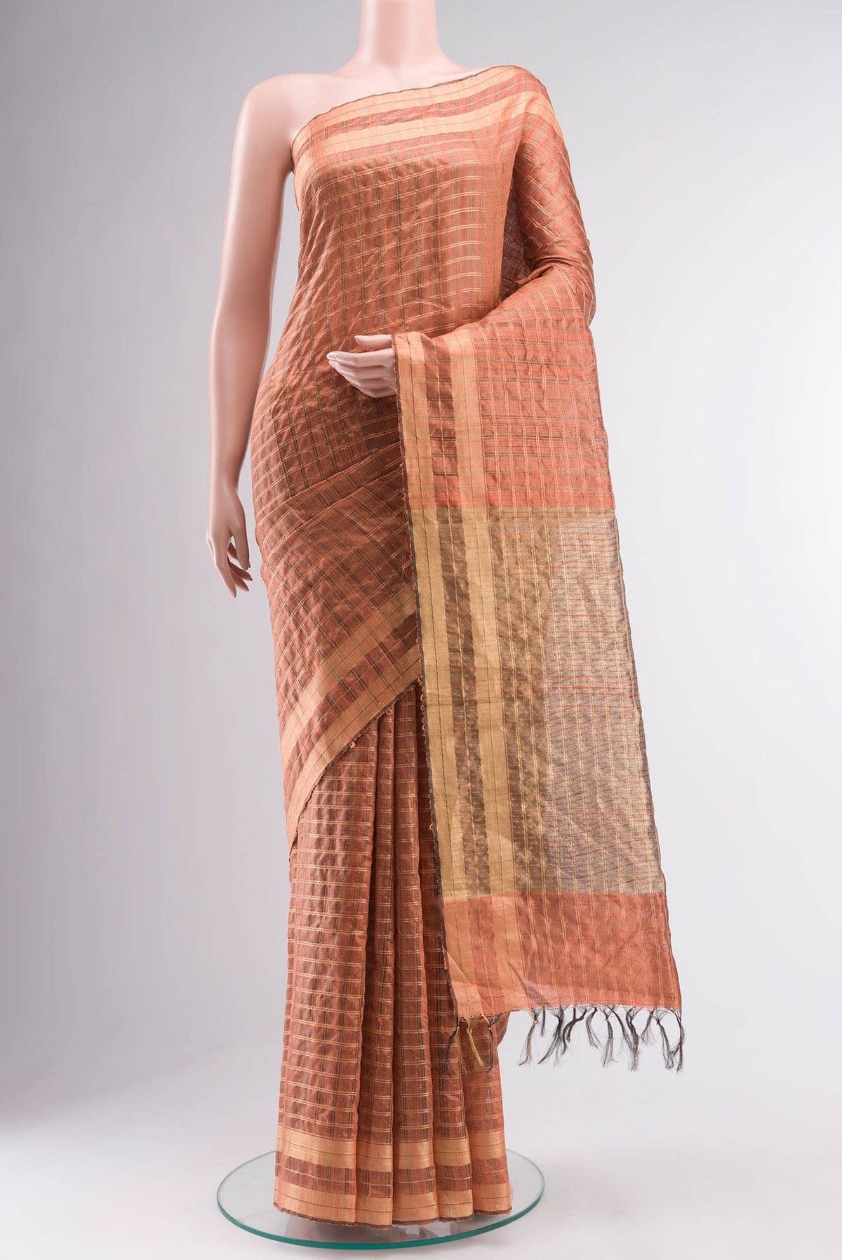 Shruthi-Rust Bhagalpuri Tussar Silk Saree