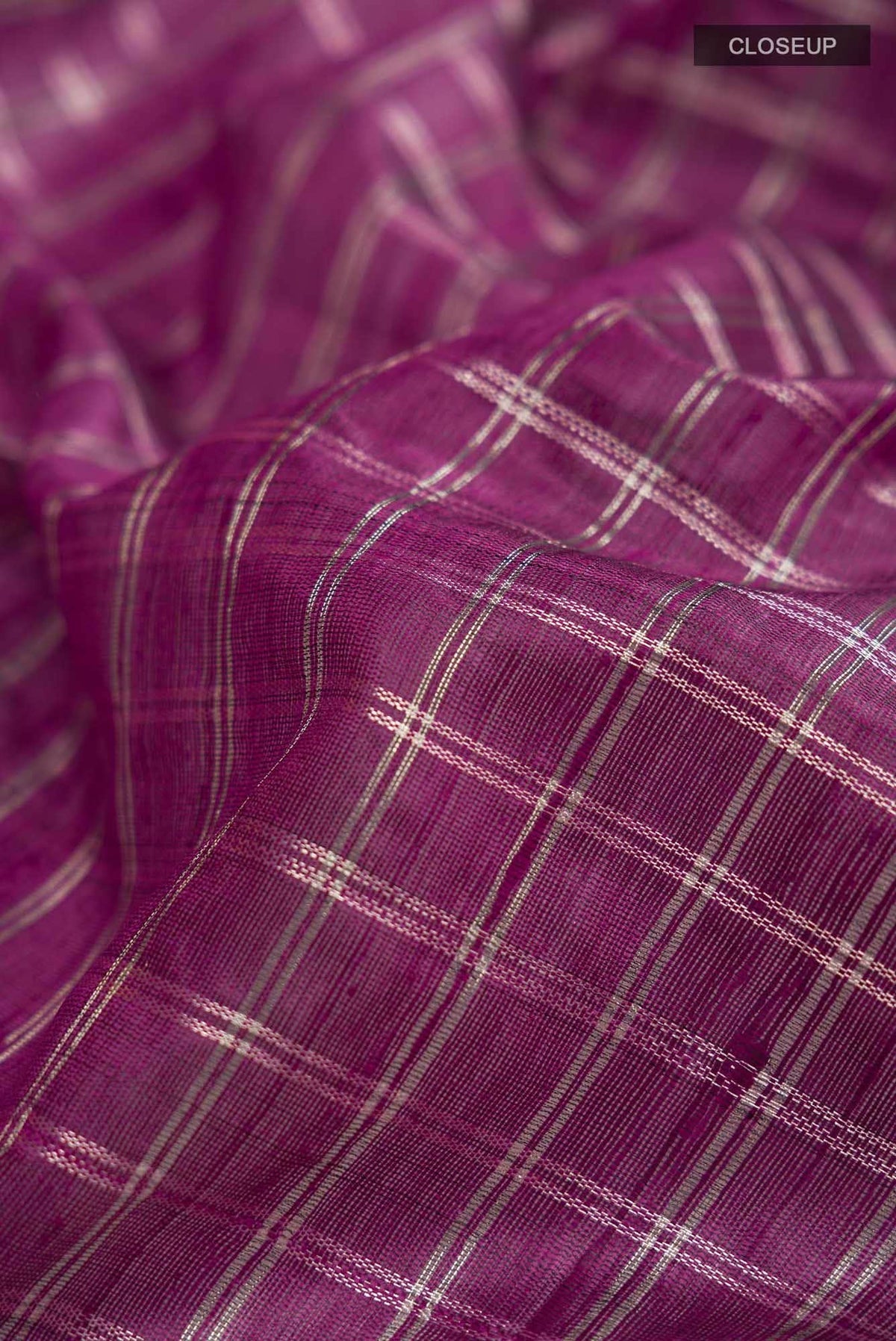 Metallic Magenta-Magenta Bhagalpuri Tussar Silk Saree