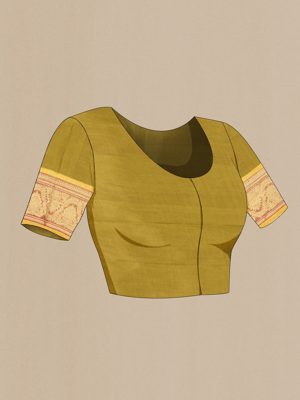 Suvarna-Pure Silk Pure Gold Zari Olive Green Kanchipuram Saree