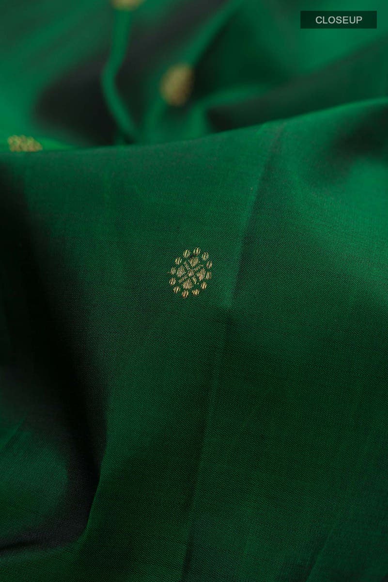 Kamala-Pure Silk Pure Gold Zari Green Kanchipuram Saree